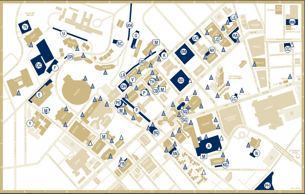 Pitt's parking map
