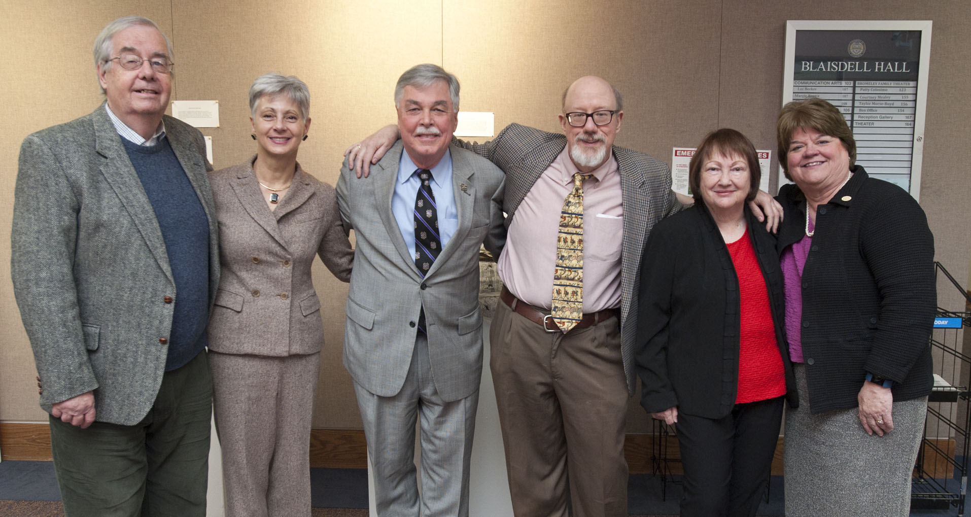 Six retiring staff and faculty members at Pitt–Bradford.