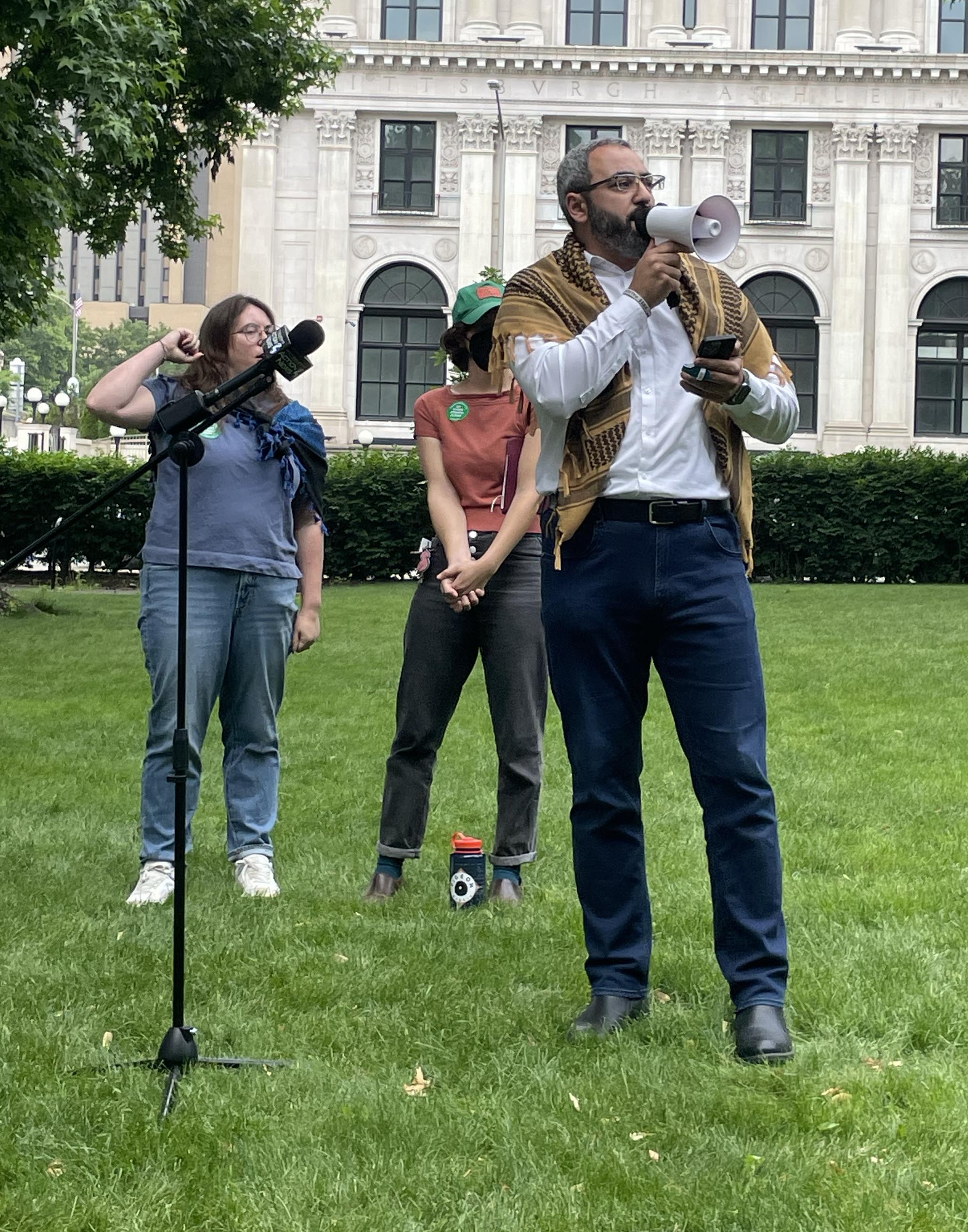 Man with bullhorn