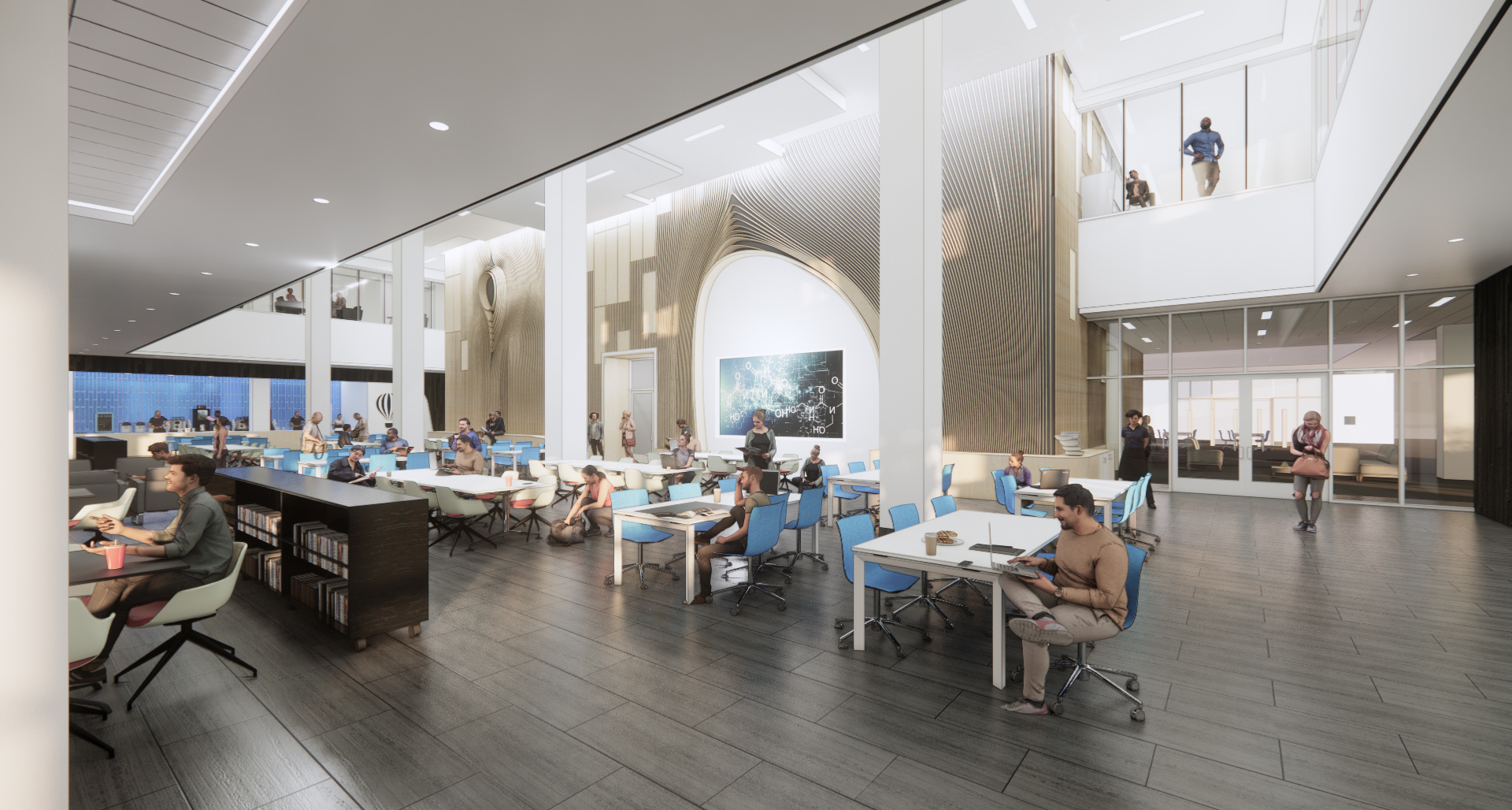 Rendering of first floor of Hillman Library