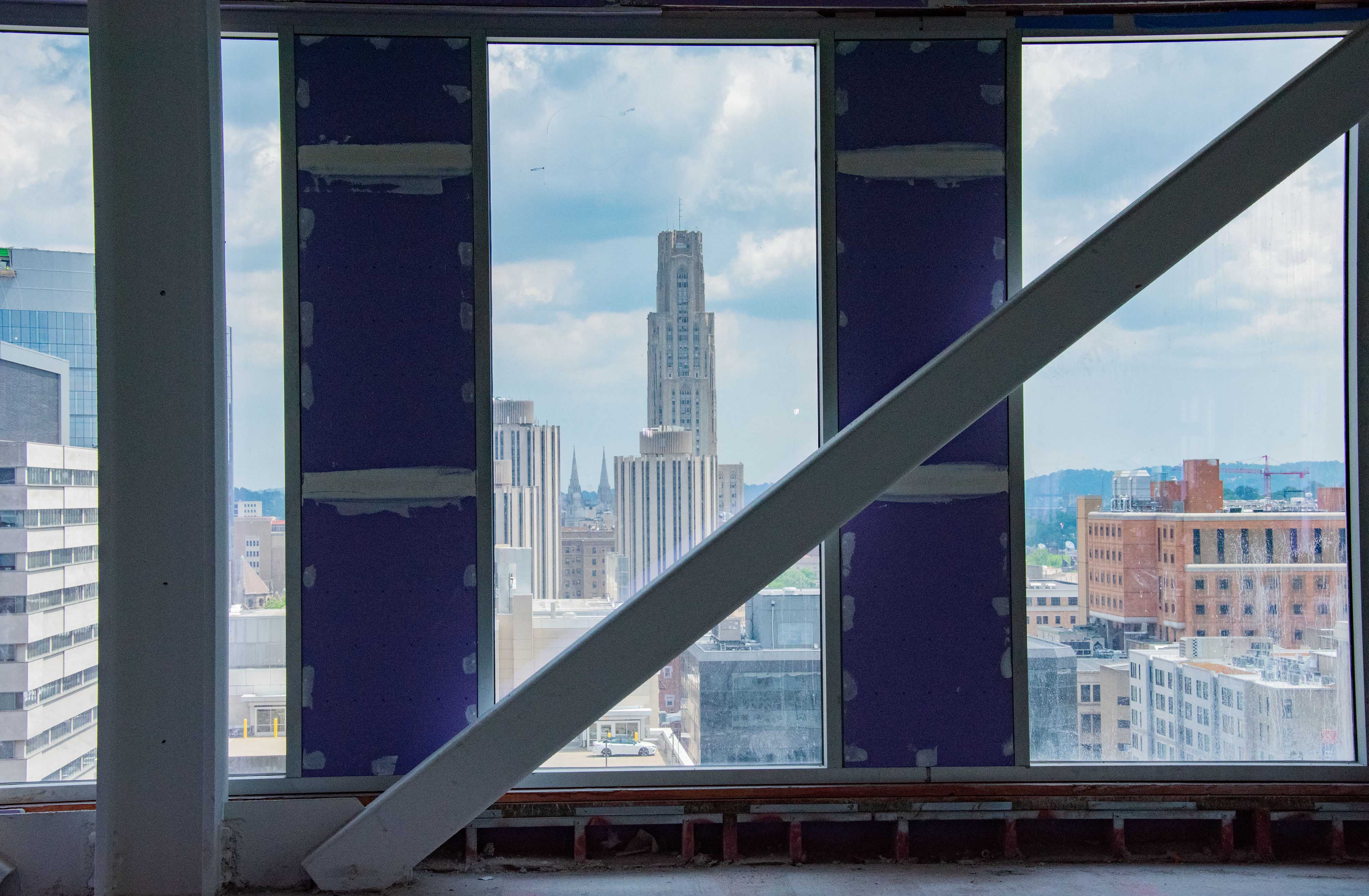 The Fifth and Halket building, which will house the School of Health and Rehabilitation Sciences, features a great view of the Cathedral of Learning on its upper floors.