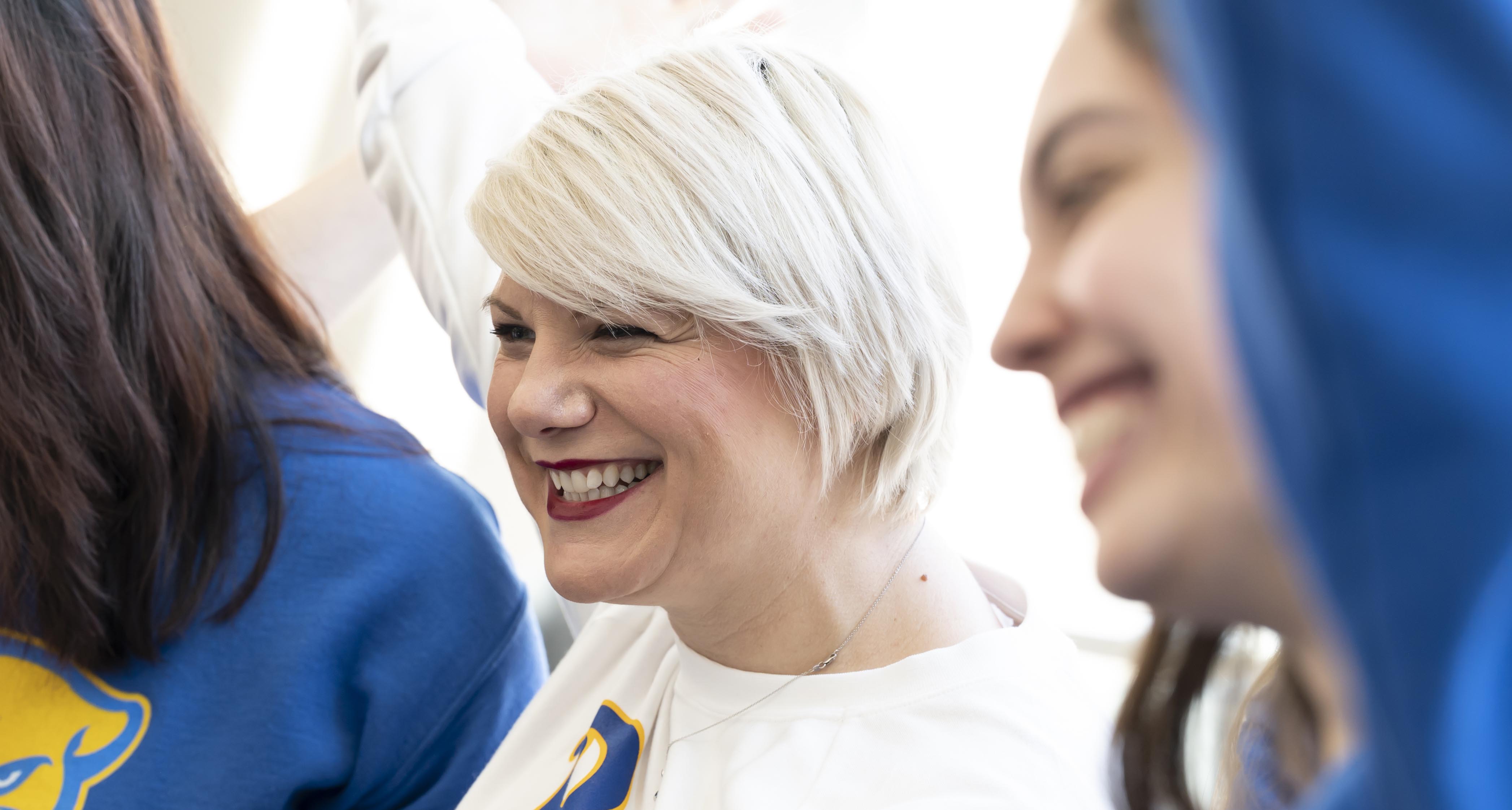 Carla Panzella with students