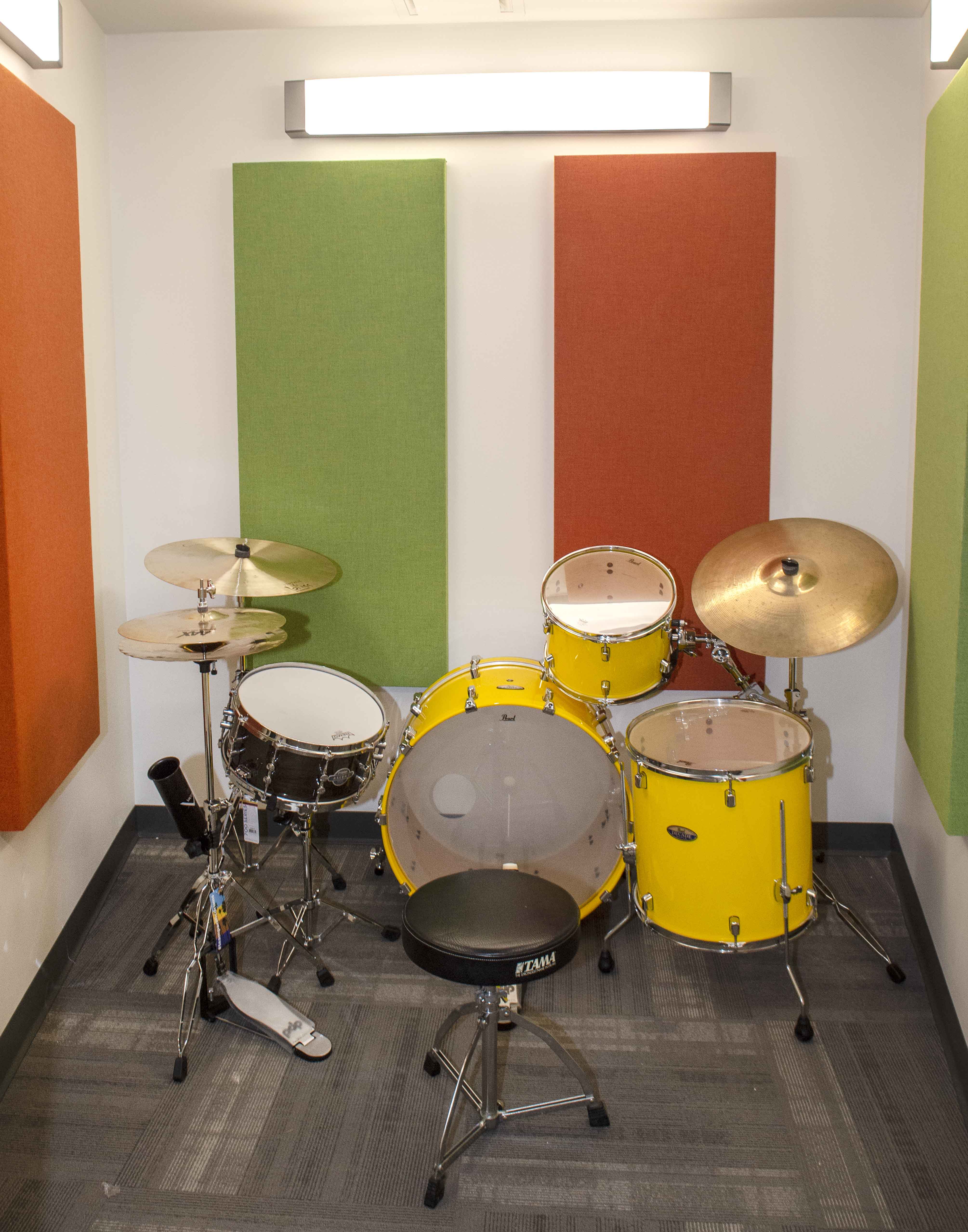 Drum set in practice room