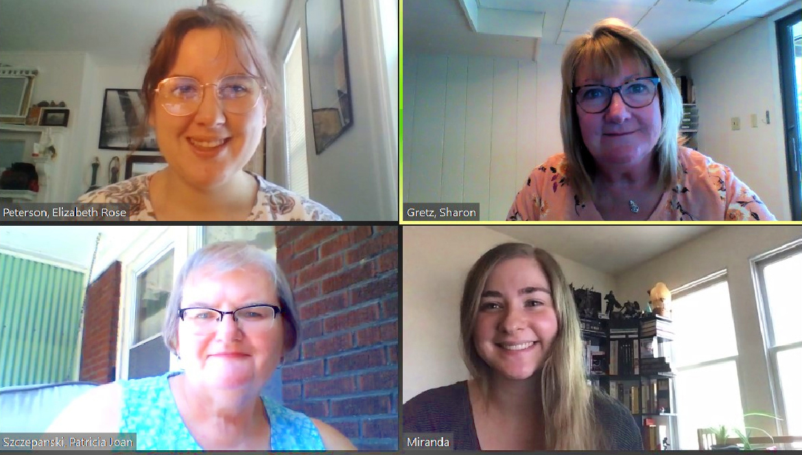 Four women on zoom call