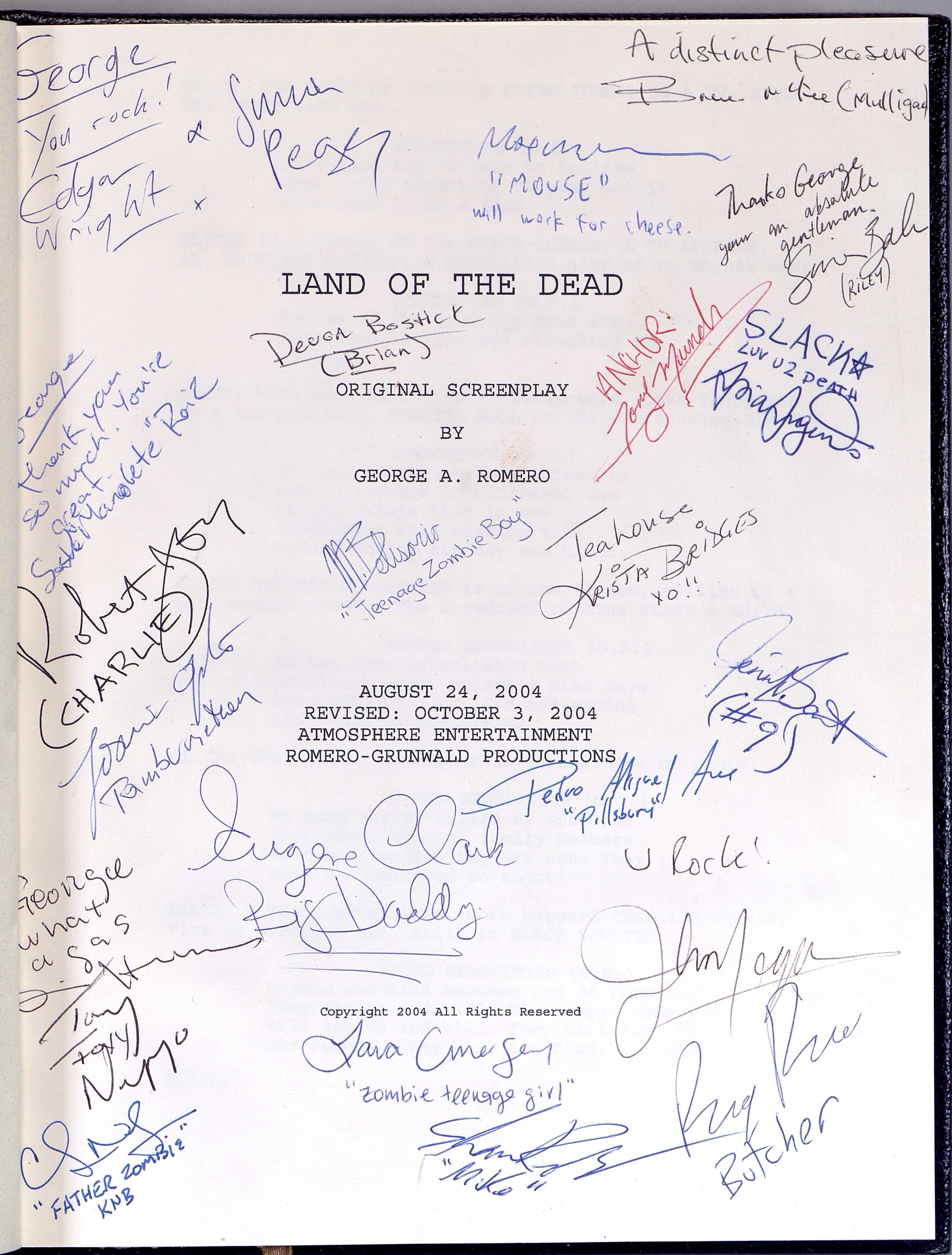 Script from Land of the Dead